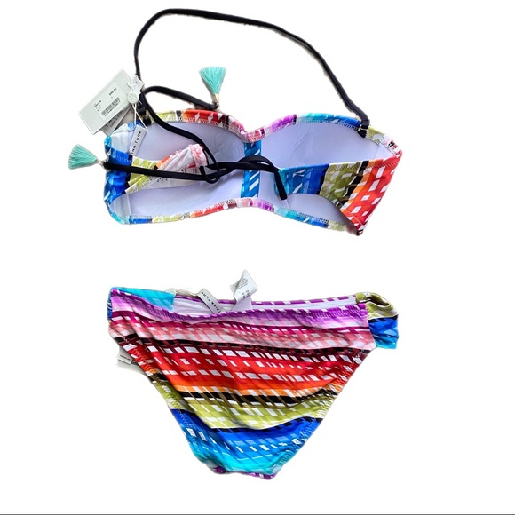 Trina Turk Prismatic Twist Bandeau and Bottom sz 6 nwt medium - Picture 7 of 10